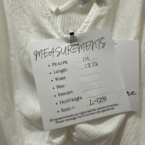 2/$30 Love Fire Crop Tank Top Womens M White Ruched Clean Girl Beach Boho NWT - Picture 4 of 11